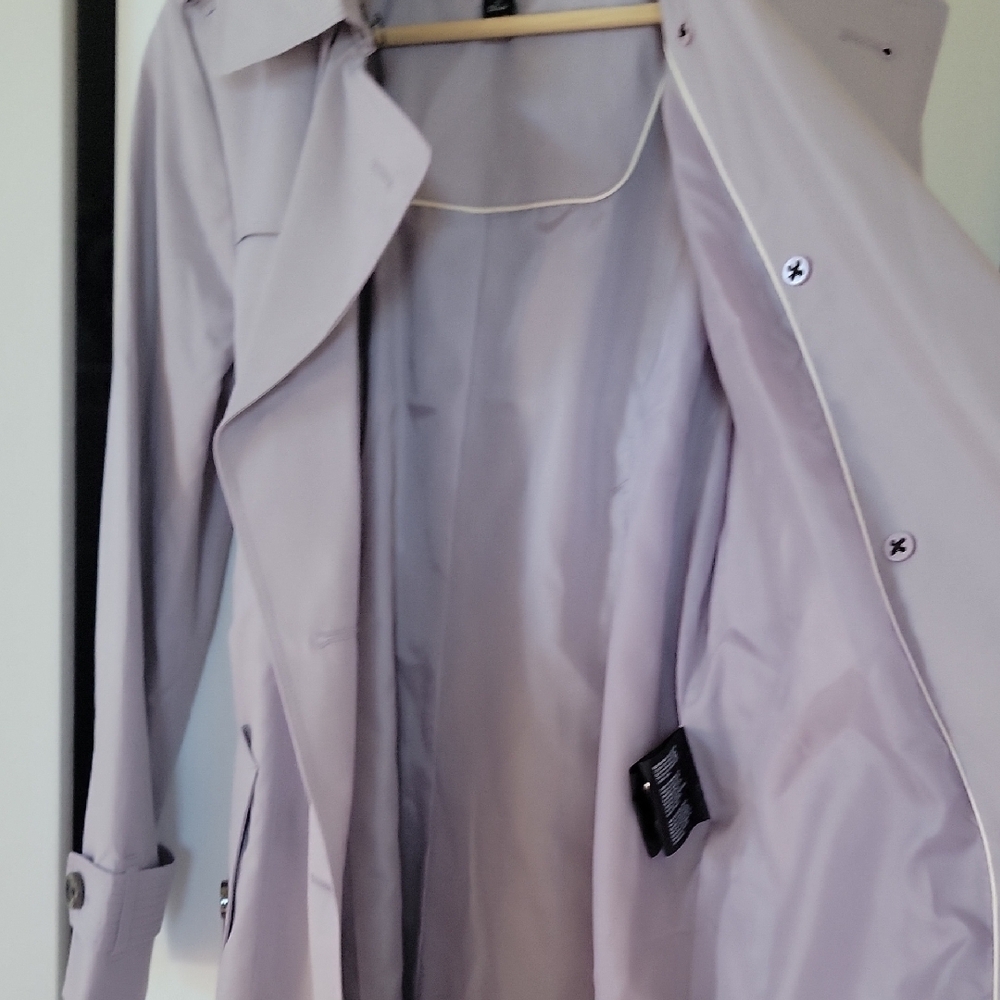 London Fog Purple Trench Coat with Belt - Picture 5 of 6